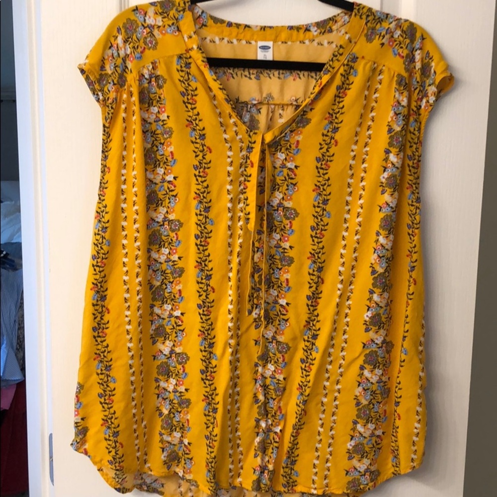 Sleeveless mustard floral top